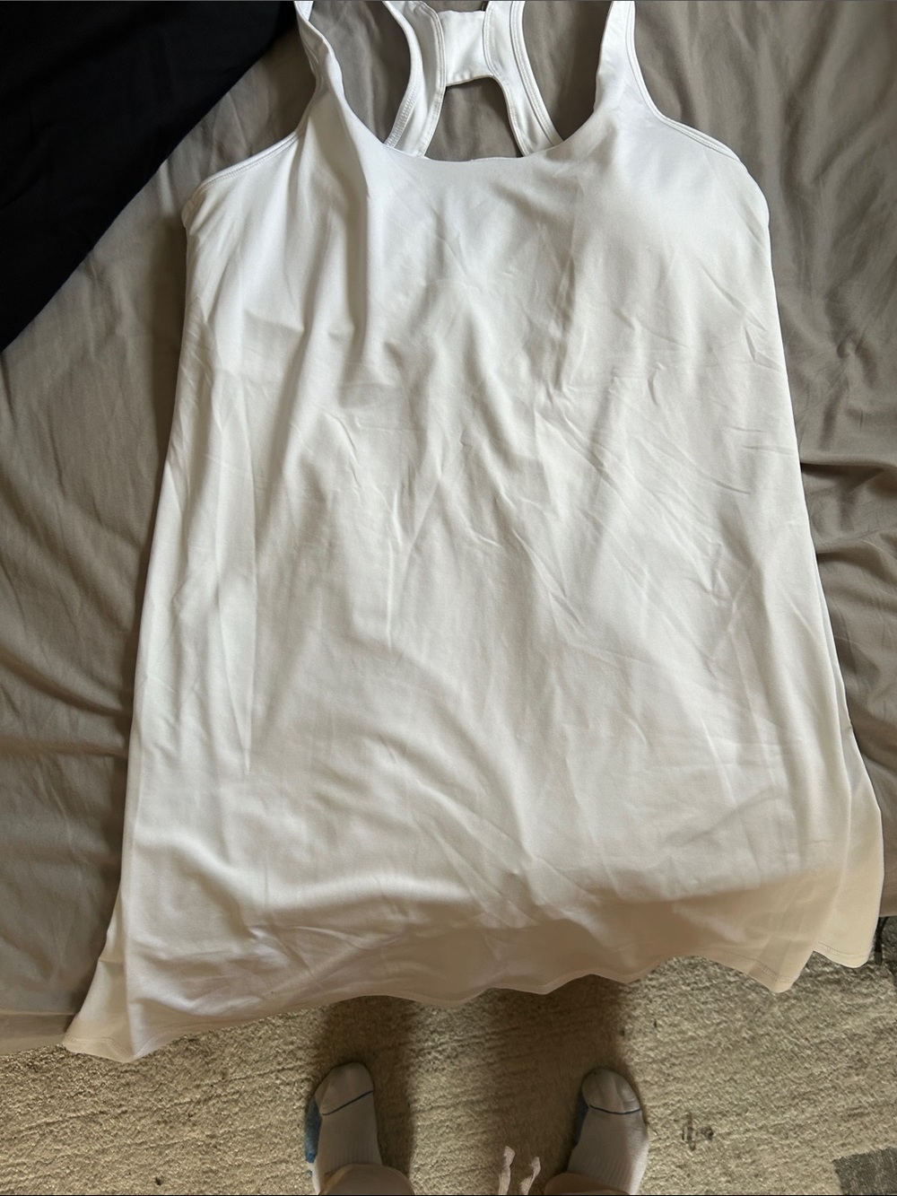 Racerback White Midi Dress — Clean Minimalist Style